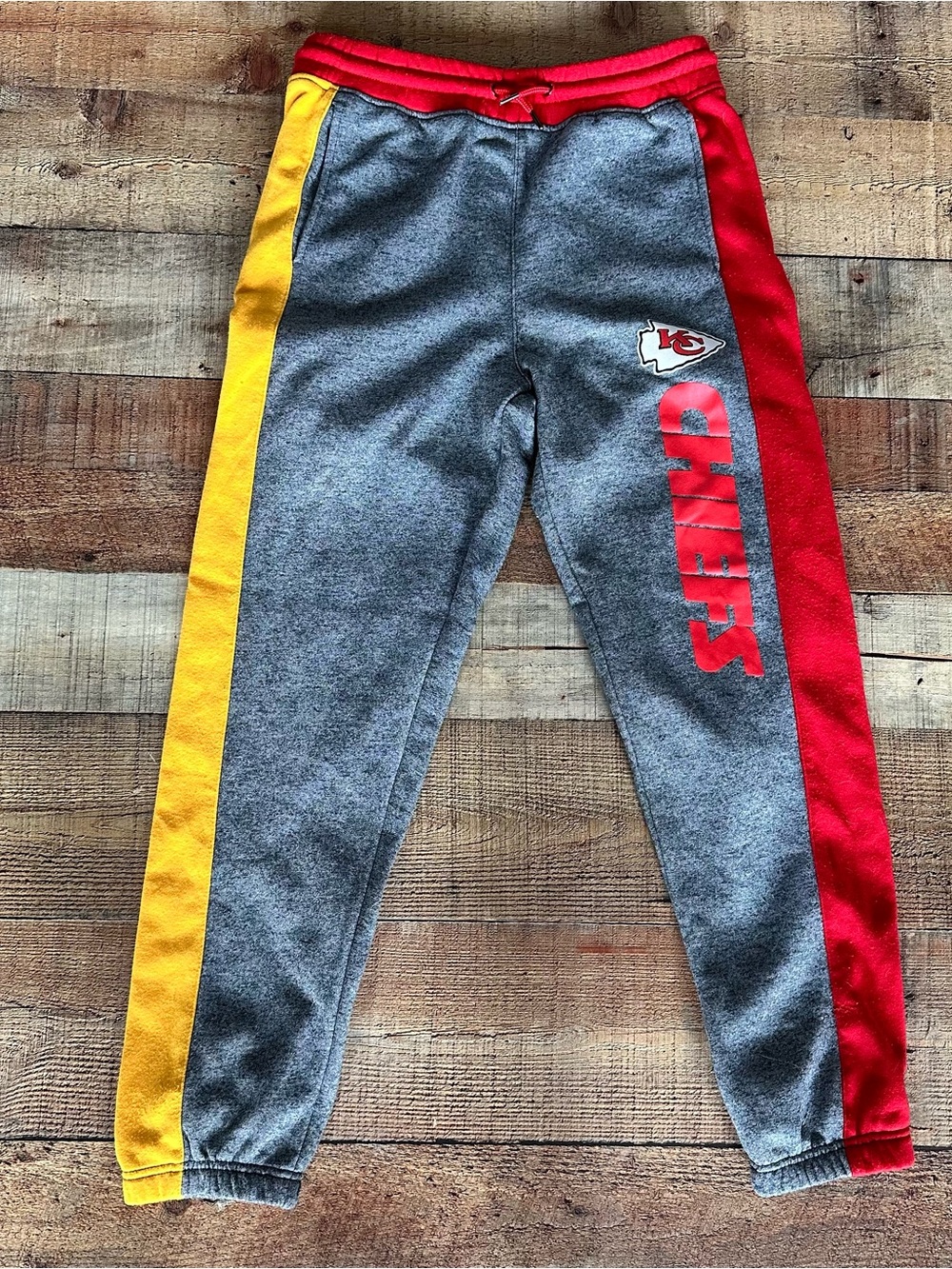 NFL Gray Joggers with Red & Yellow Side Stripes